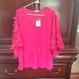 Bell-sleeve tunic top